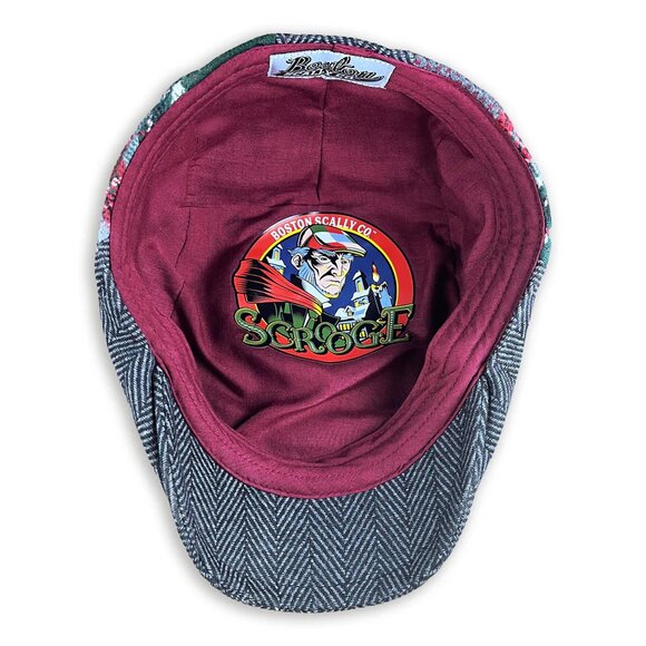 Boston Scally The SCROOGE Christmas Plaid One Panel Cap w/ Pin - M/L - Picture 11 of 14